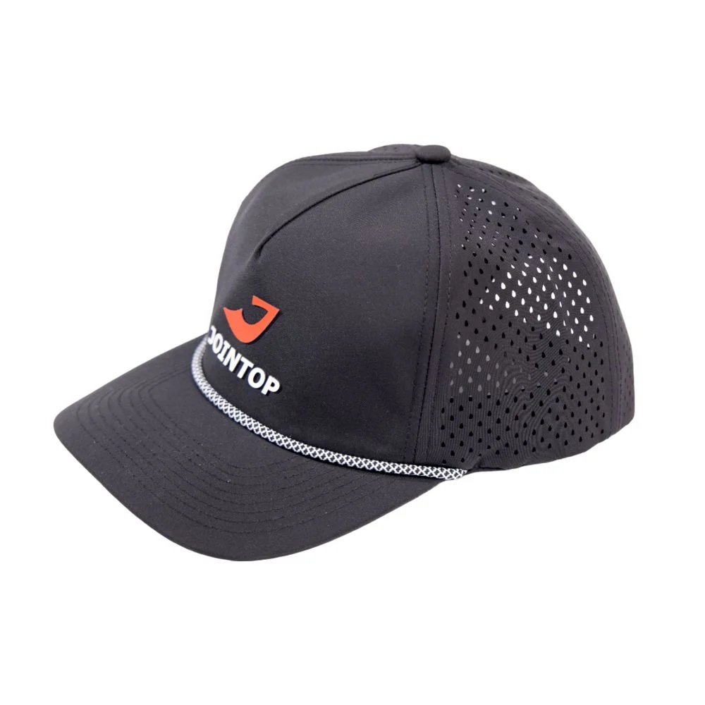 JOINTOPのロゴと反射トリムが付いた黒いキャップ