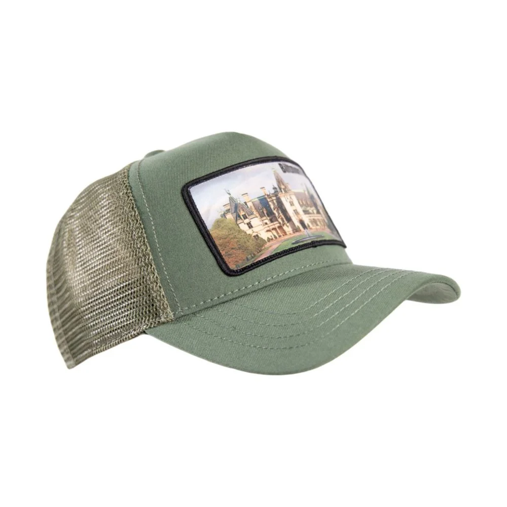 Green cap with beige mesh back and Biltmore Hall patch