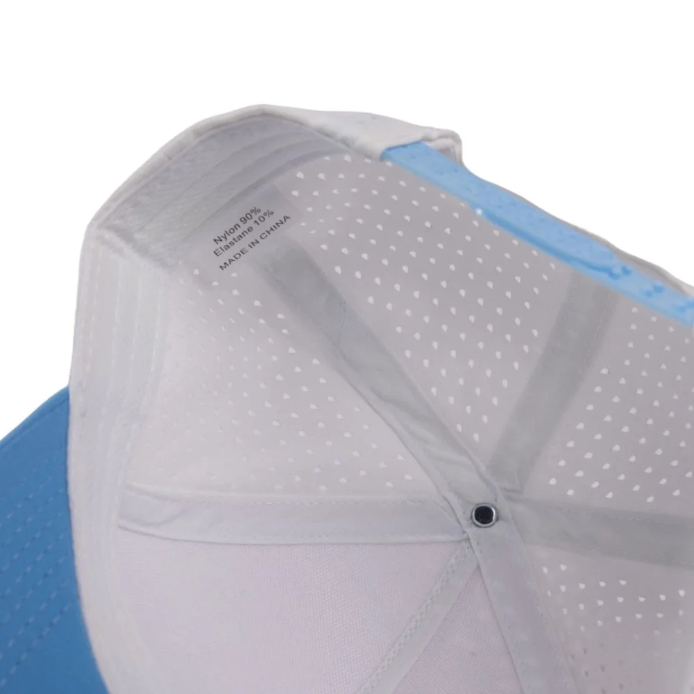 Inside view of a performance cap showing panels, seams and sweatband components that may change at different rates