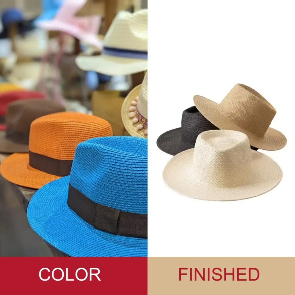 Color del sombrero de paja