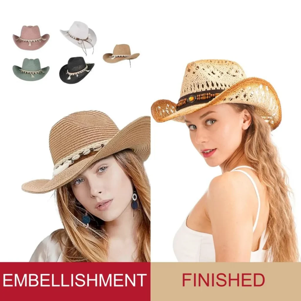 Adorno de sombrero de paja