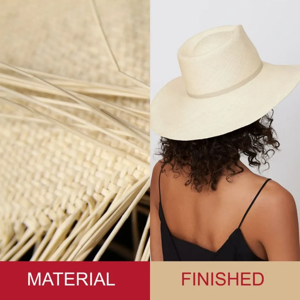 Material del sombrero de paja