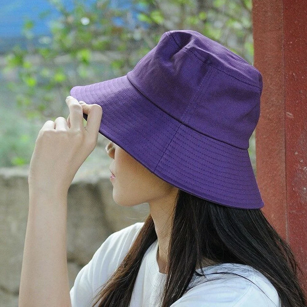 Purple cotton bucket hat for ladies Purple cotton bucket hat for ladies