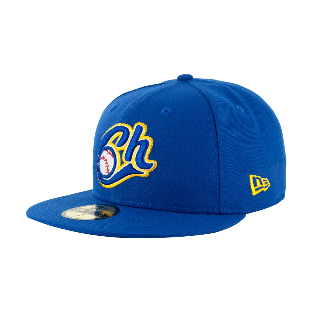 Blue Charros cap with Ch logo baseball detail and yellow trim
