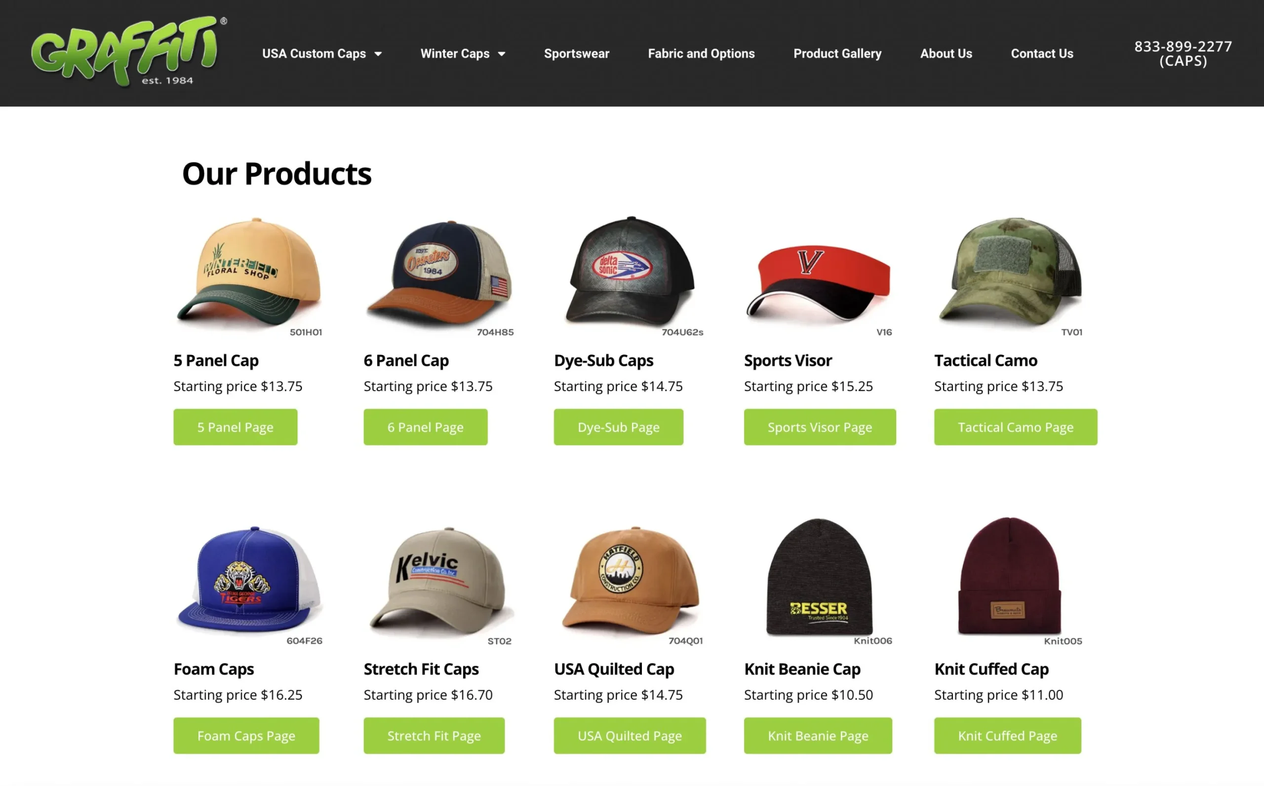 Graffiti Caps Product Graffiti Caps Product