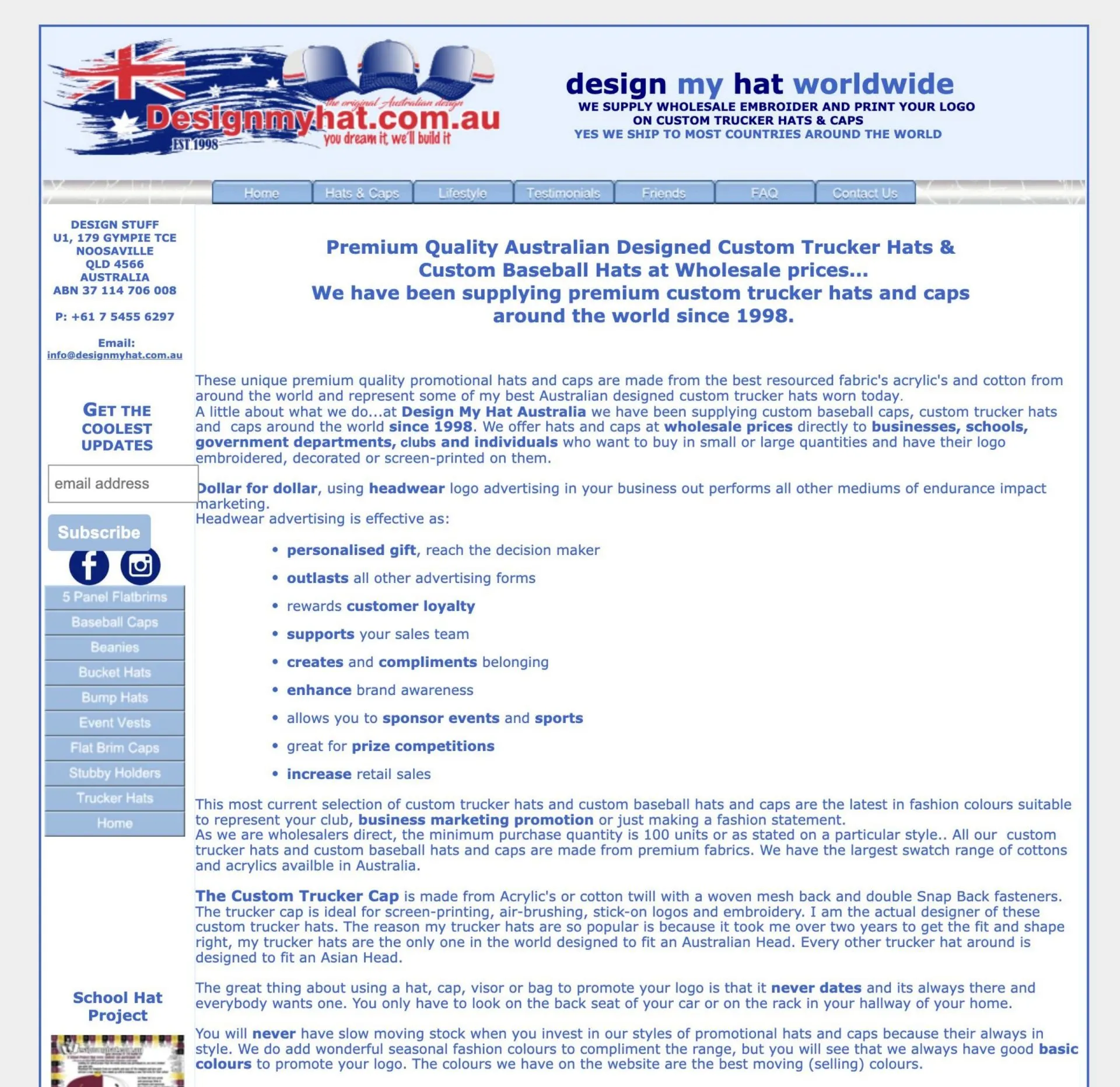 Design My Hat Website Design My Hat Website