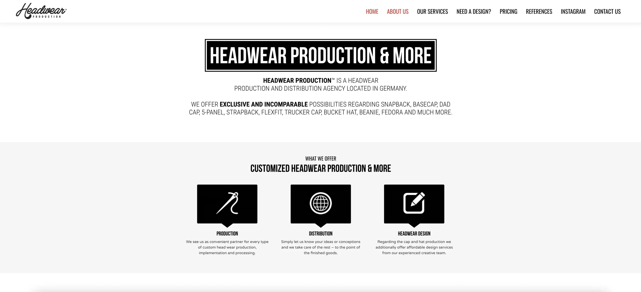 Headwear Production Website Headwear Production Website