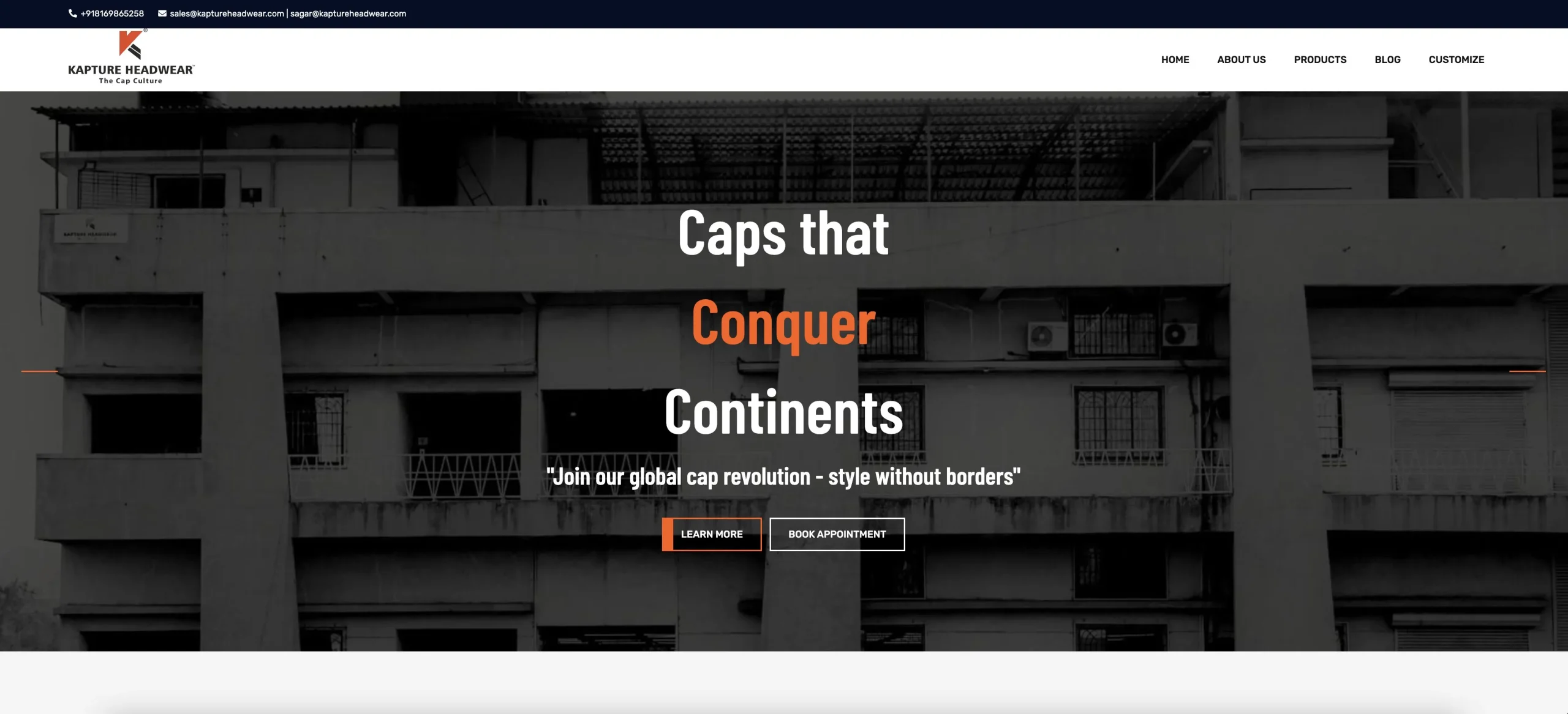 Kapture Headwear Website Kapture Headwear Website