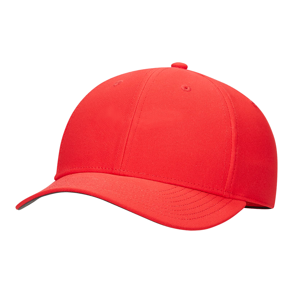 Ярко-красная бейсболка с ярким цветом и изогнутым козырьком