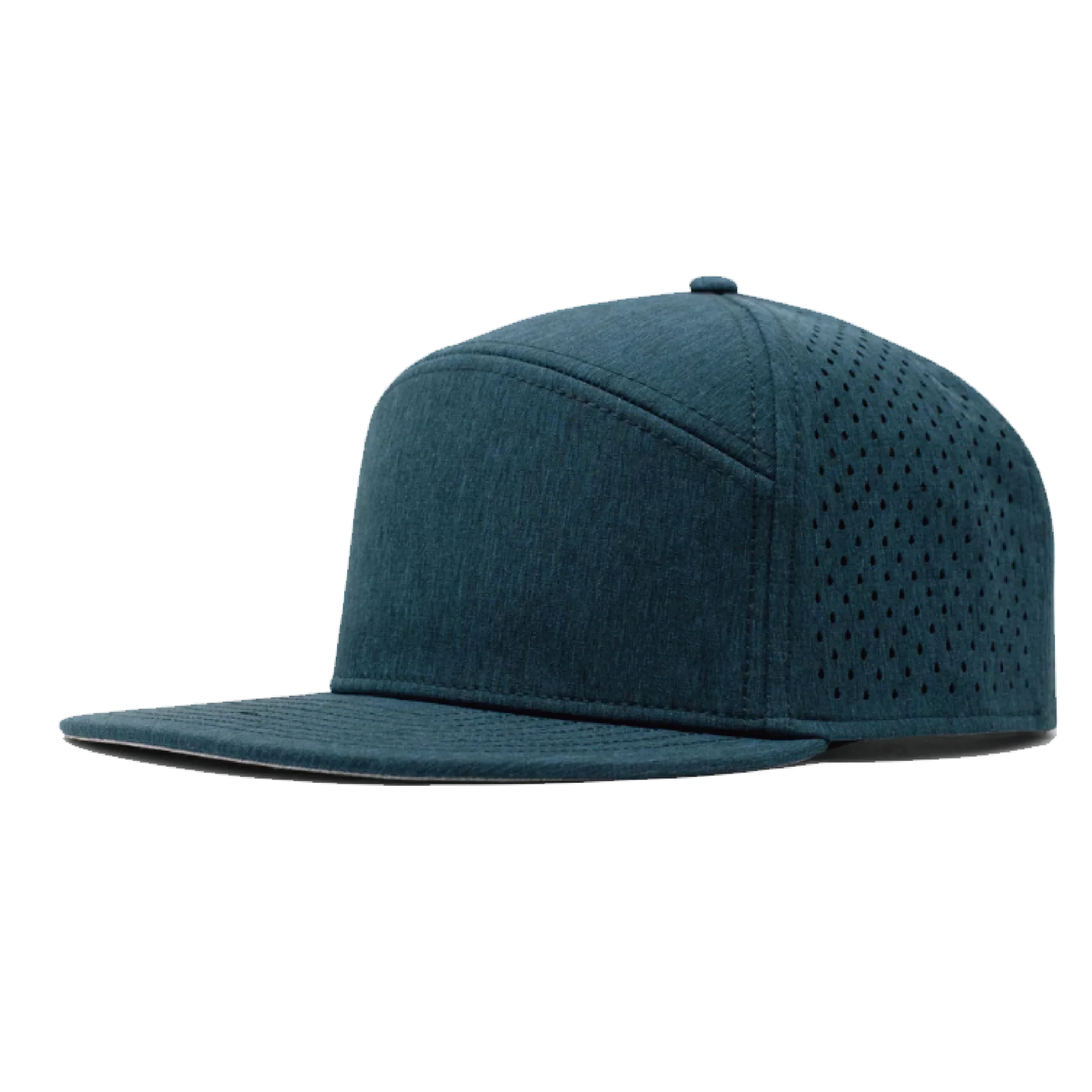 Teal multipanel performance cap with a structured crown profile