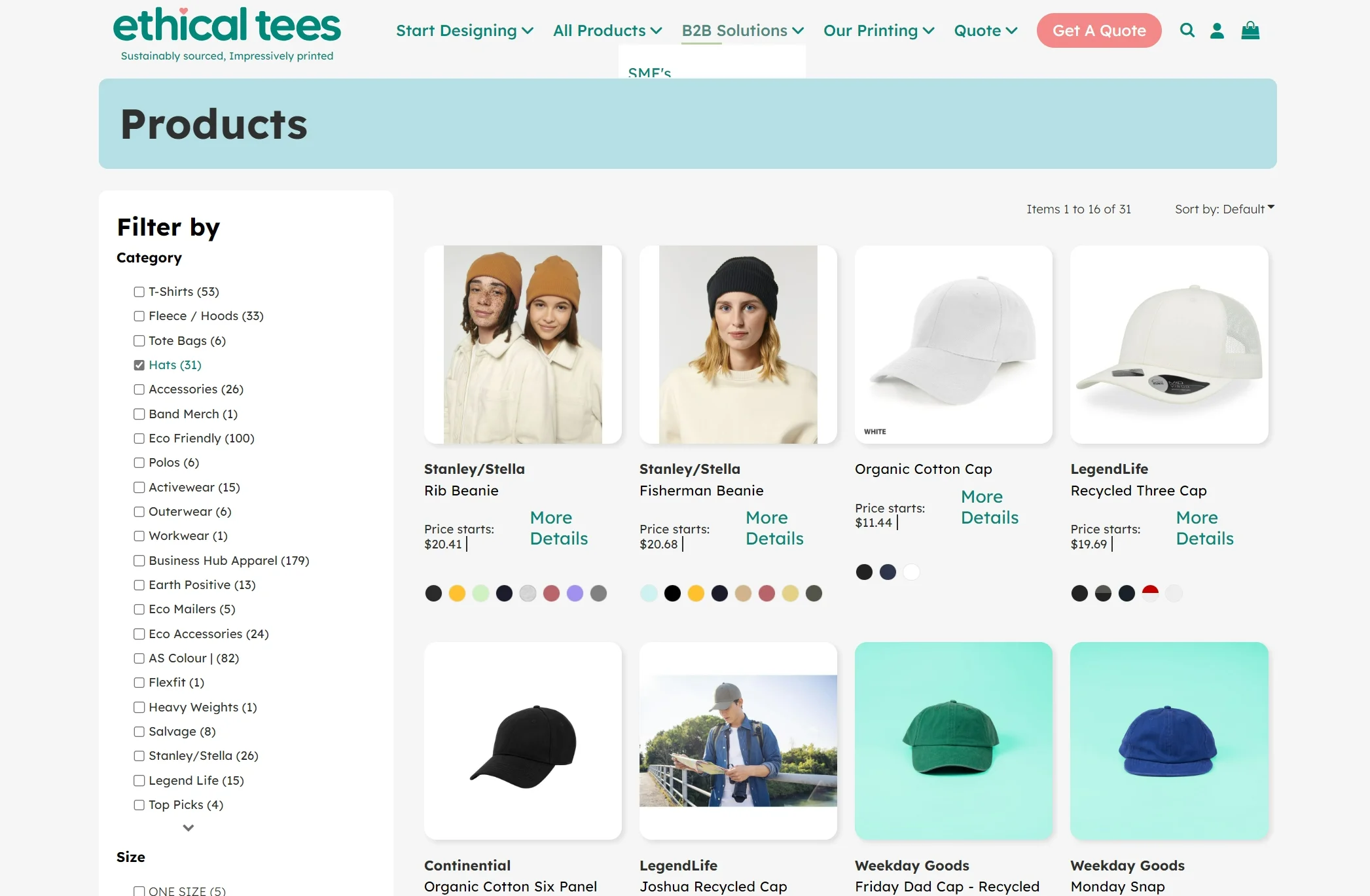 Ethical Tees hats compressed