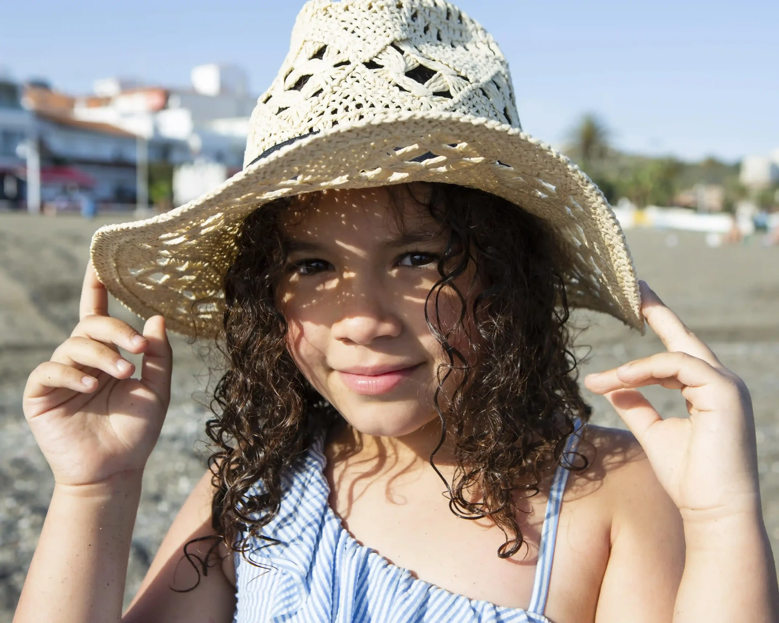 close up girl wearing hat beach compressed close up girl wearing hat beach compressed