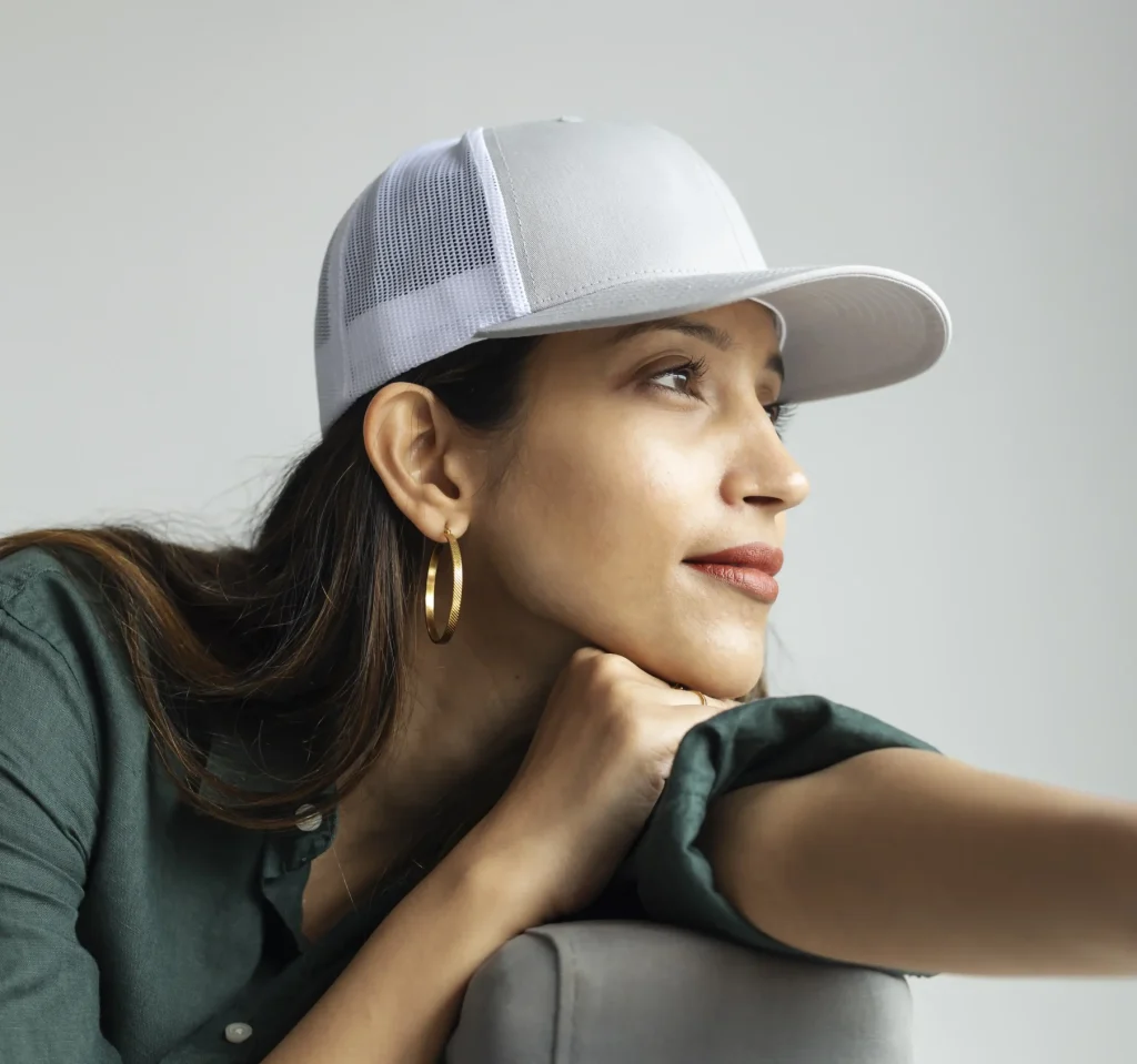 young woman posing Moisture Wicking hat