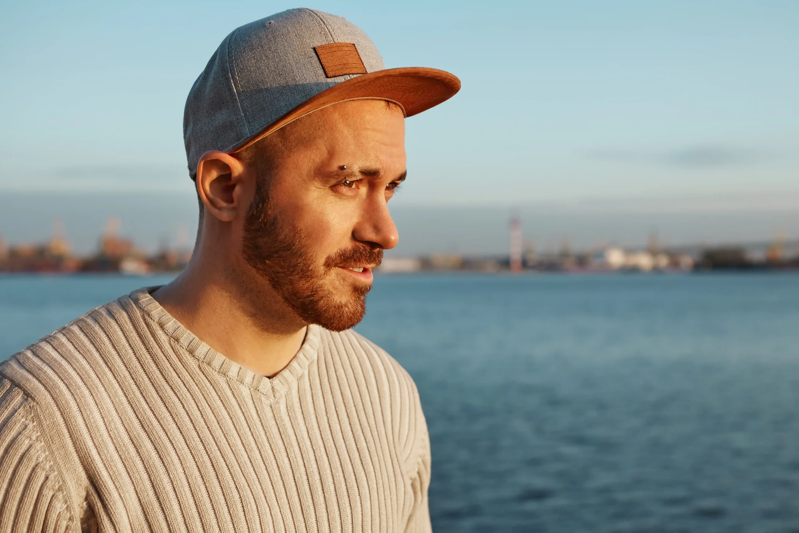 sideways image attractive trendy young caucasian unshaven male wearing stylish snapback sideways image attractive trendy young caucasian unshaven male wearing stylish snapback