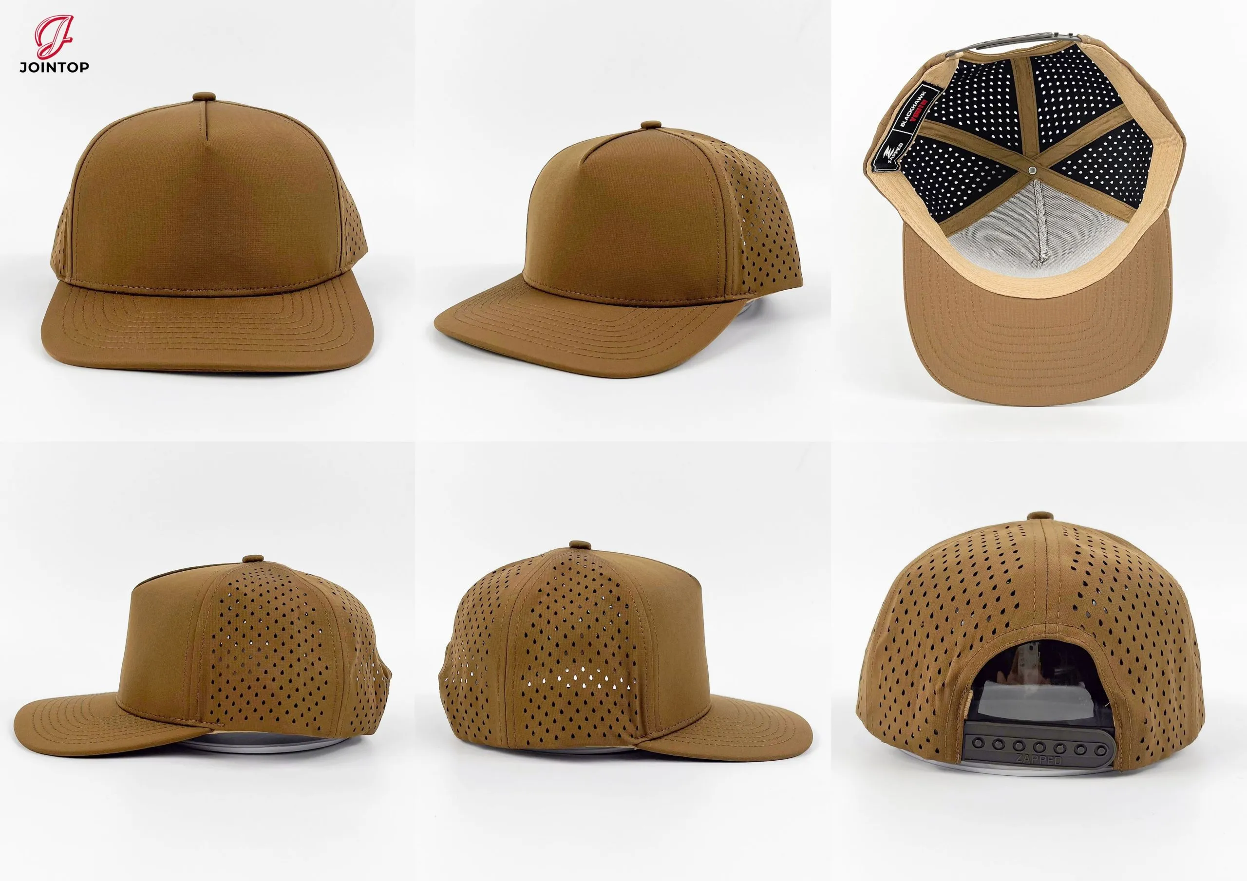 Gorra marrón perforada con frente estructurado liso