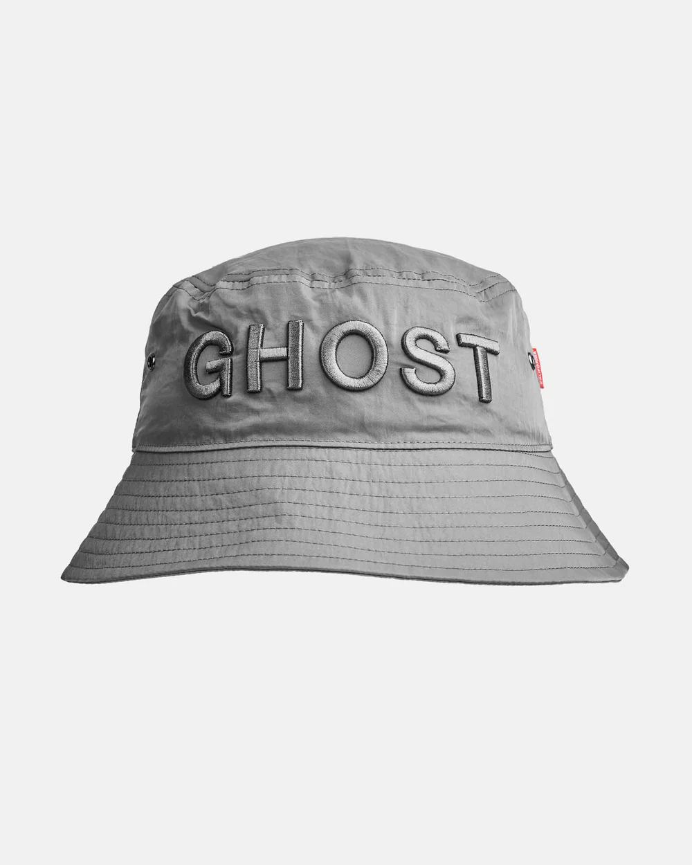 Gray bucket hat with GHOST embroidery