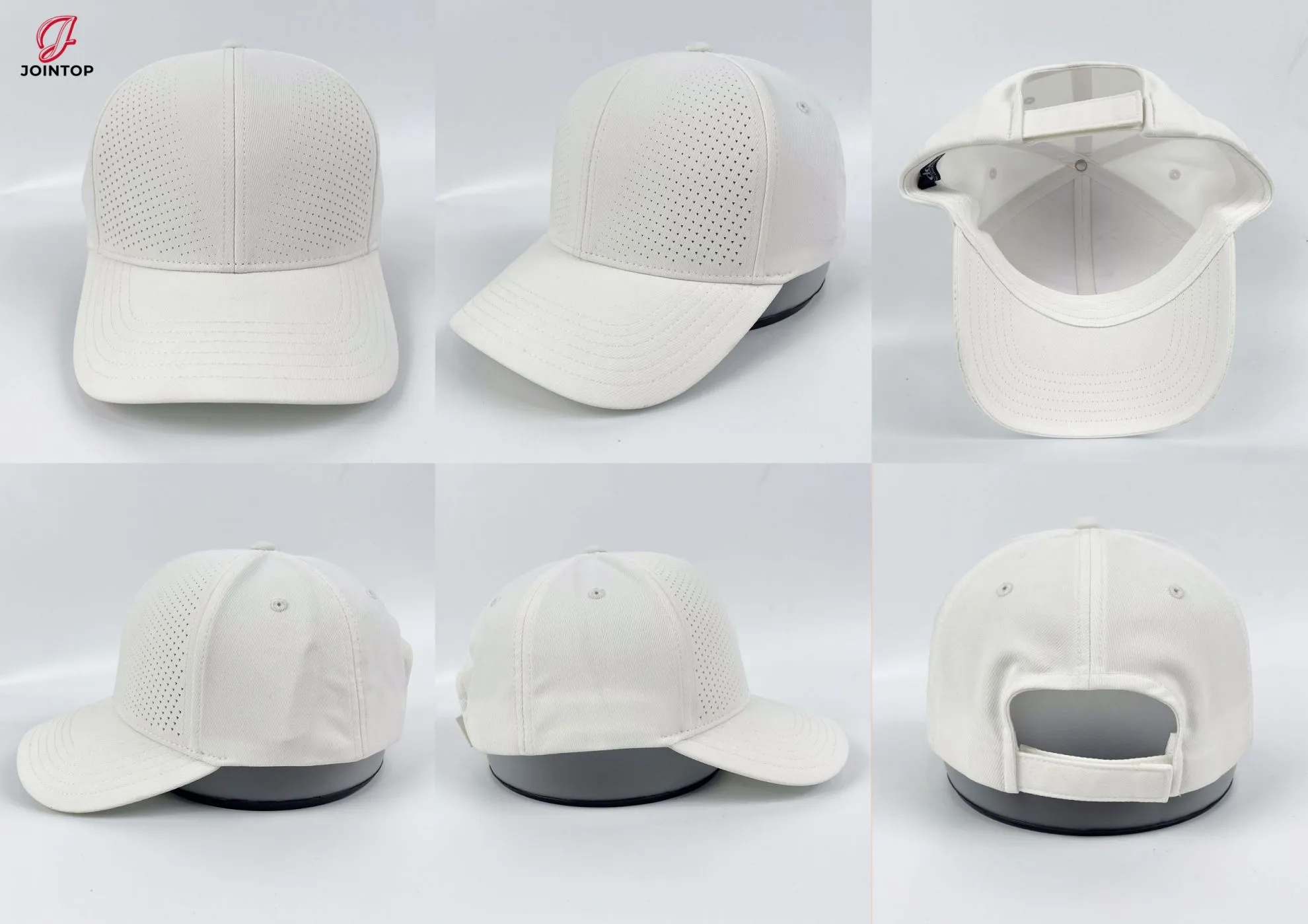 White cap with full mesh front and velcro back
