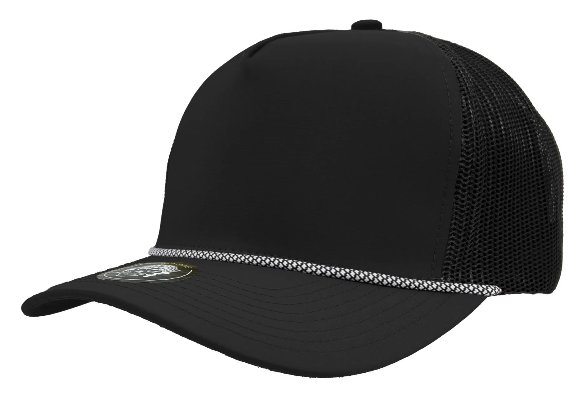 Black Zapped Headwear custom golf hat white trim