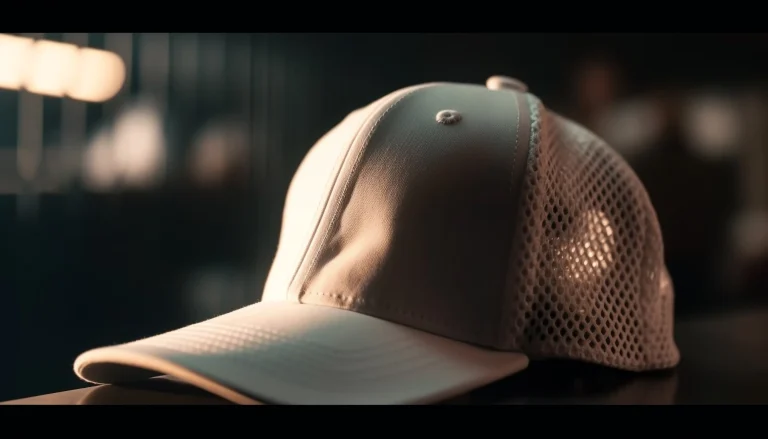 Un cappello da prestazione di colore chiaro con lati perforati