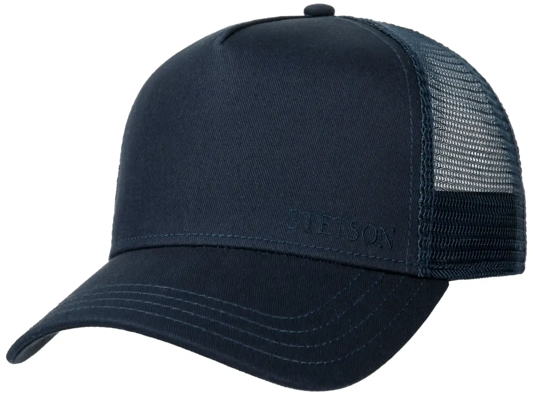 A classic navy blue trucker cap A classic navy blue trucker cap