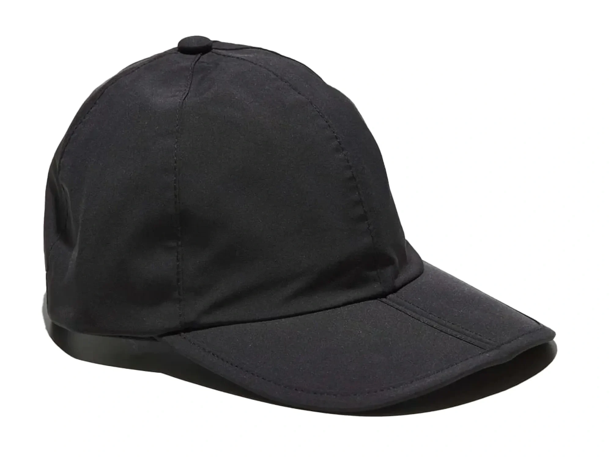 Black waterproof cap with curved brim Black waterproof cap with curved brim