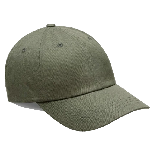 Olivgrüner Dad-Hut mit gebogener Krempe und klassischem Design