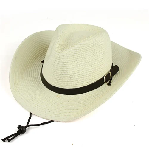 Sombrero vaquero de paja blanco
